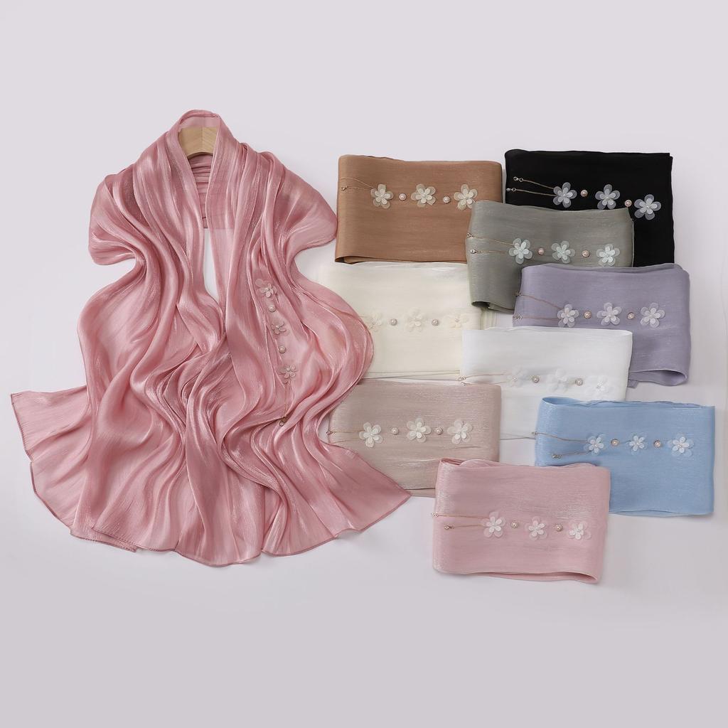 Handmade Flower Pendant Long Scarf Ethnic Headscarf For Women