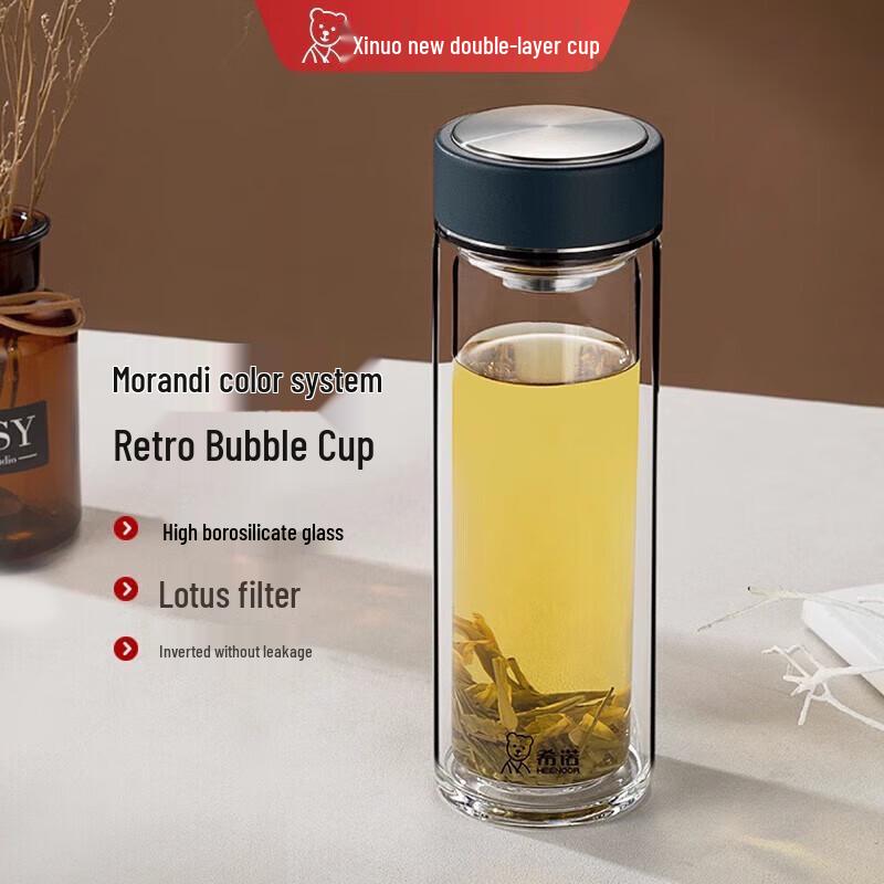 Heenoor Double-Layer Anti-Scald Glass Tea Cup