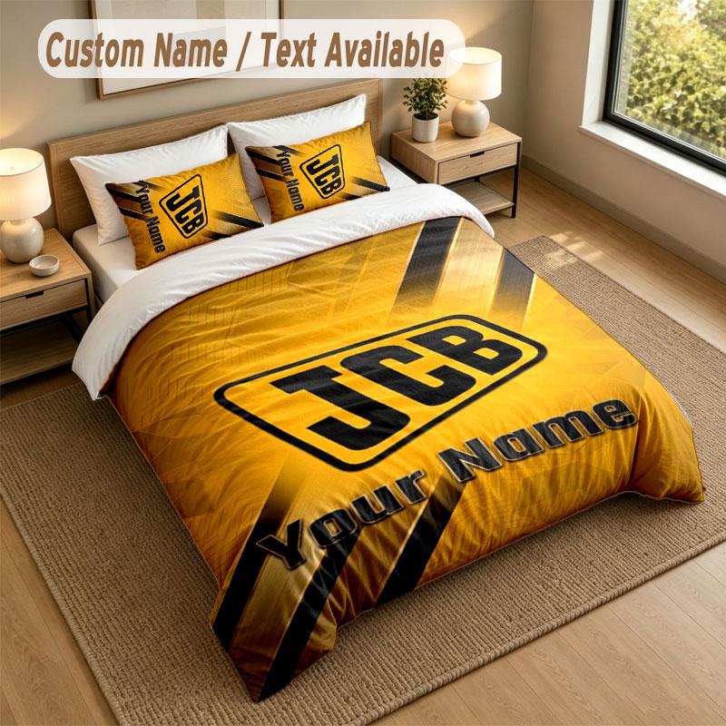 Bedding Set 1 Duvet Cover 2 Pillowcases JCB Print Soft Bed Linen Bedroom Decor