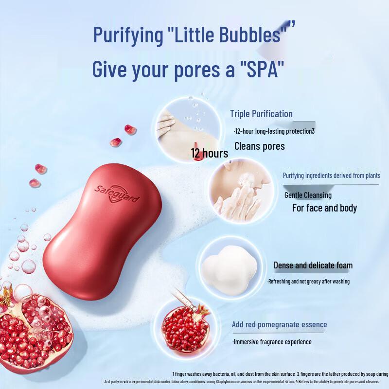 Safeguard Rejuvenating Pomegranate Detox Soap 3x100g