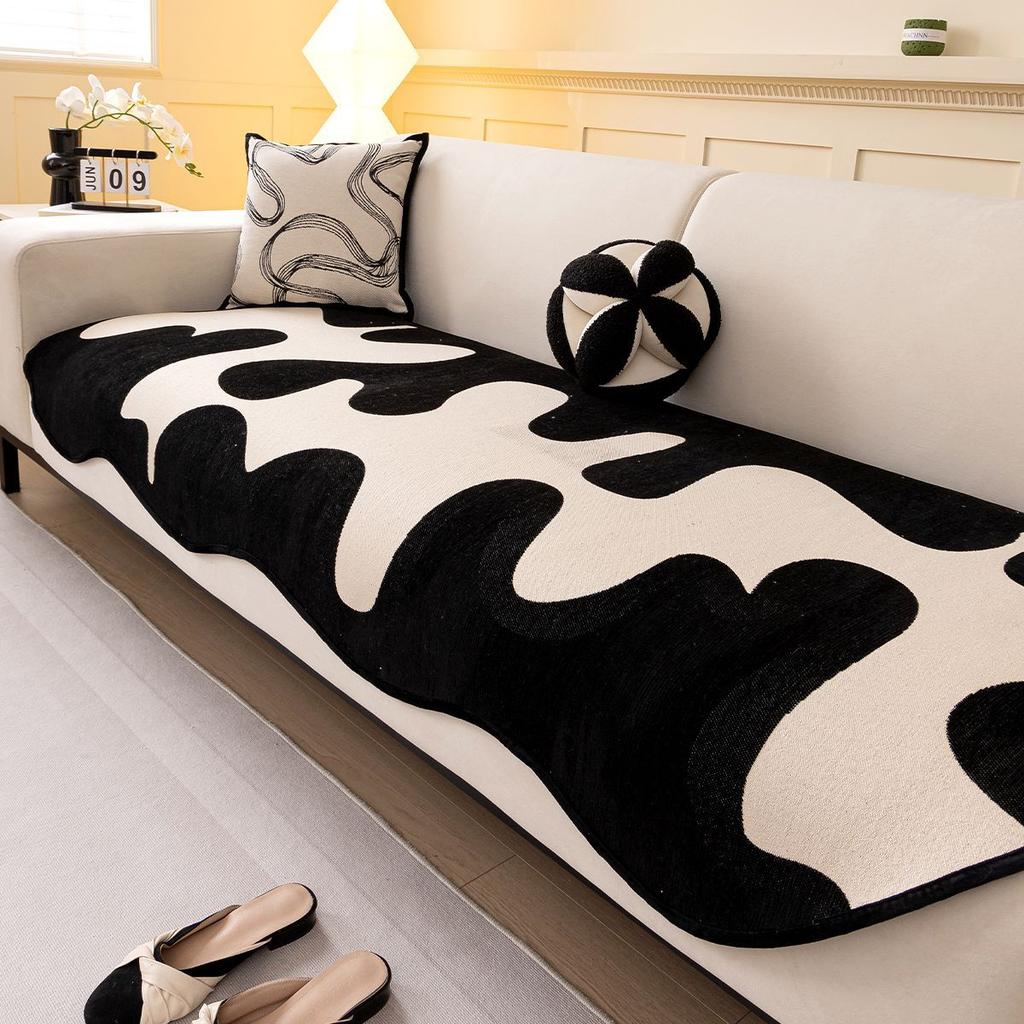 Nordic Special-Shaped Sofa Cushion Is Universal In All Seasons  New Leather Sofa Seat Cushion Fixed Non-Slip Sofa Cover Cloth Towel