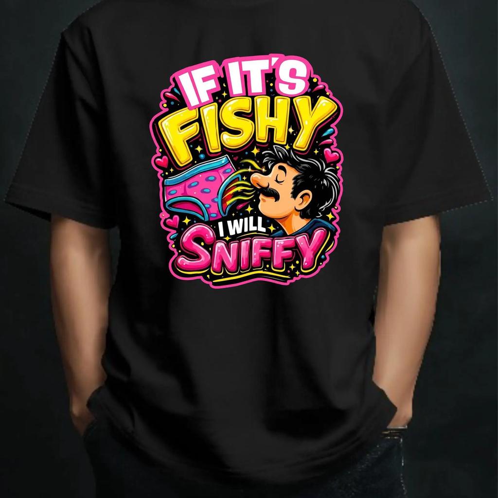 If Its Fishy I Will Sniffy Funny Humorous T Shirt Rude Stag Do Gag Novelty Sarcastic Offensive Casual Vintage Fashion