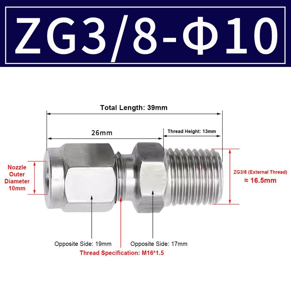 1Pcs Stainless Steel Quick Fitting 304 SS Metric ZG Pipe Fitting Tube Connector  for Oil Water Gas