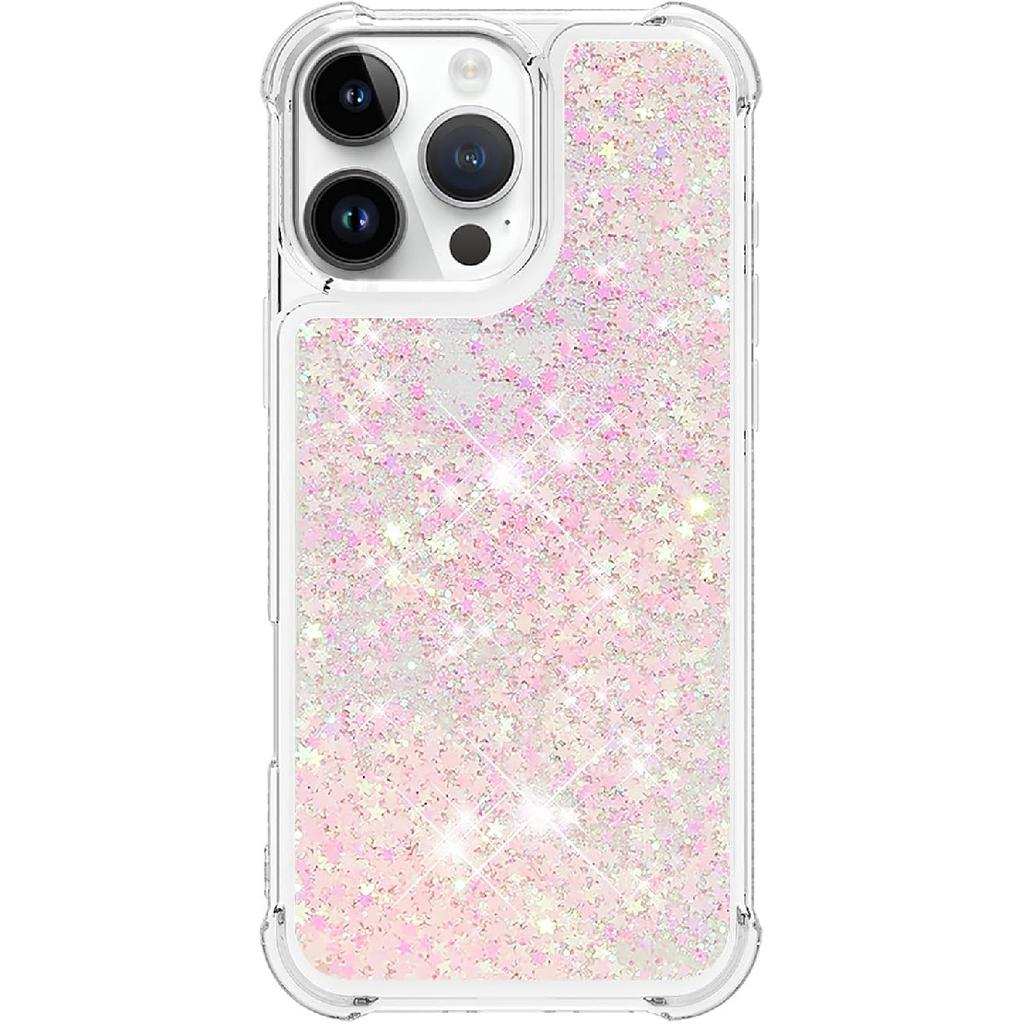 Case for iPhone 16 Pro Max Case Glitter Cute Bling Love Quicksand Clear Soft TPU Girls Women Stylish Bumper Shockproof Protective Cover for iPhone 16