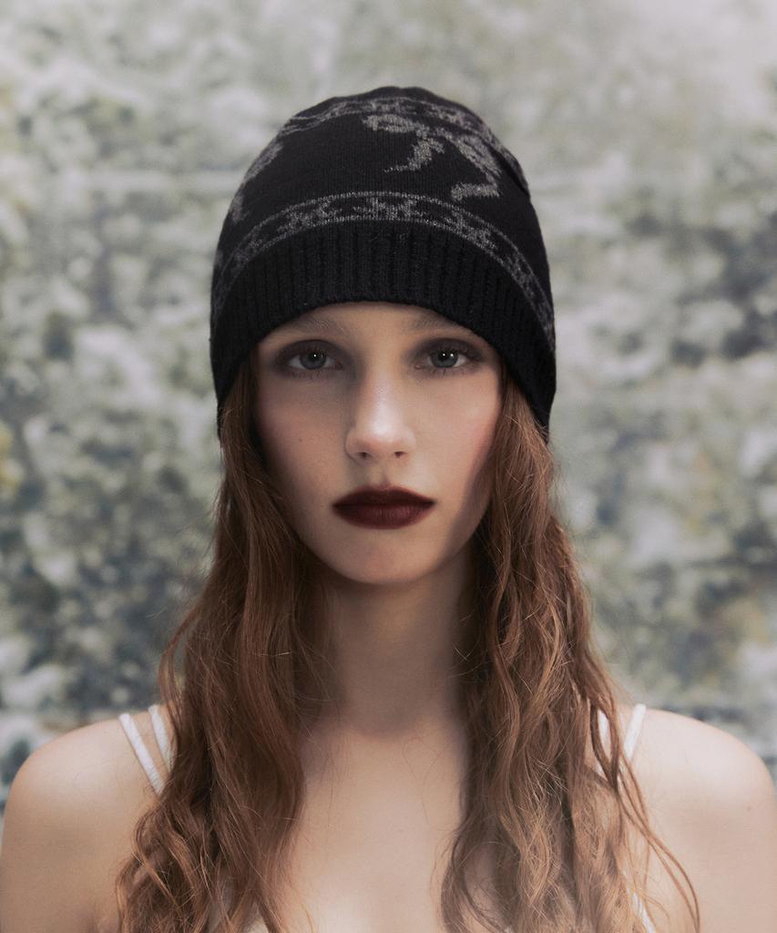 Nasnoing Ribbon Jqd Beanie (Black)