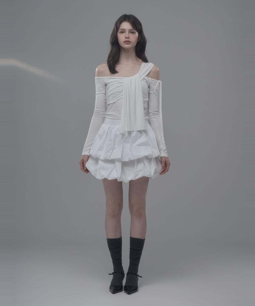 Mausolleum Balloon Cancan Skirt - White