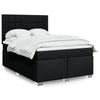 Vidaxl Continental Bed With Mattress, Black, Fabric 140X200 Cm