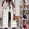 Lungo con cappuccio gilet da esterno piumino giacca da donna trapuntata cappotto senza maniche giacca invernale maglioni leggeri