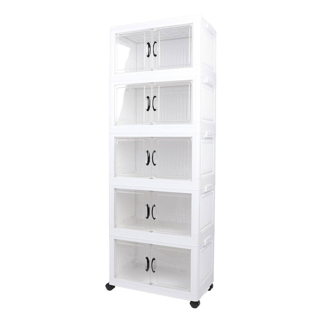 Storage Cabinet Multipurpose Large Capacity Multi Layers Stackable Storage Cabinet Plastic Storage Bins for Living Room