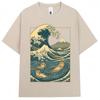 Japanese Style Otter Wave Art Graphic T Shirt Men Women Vintage Harajuku Creativity Tshirts Oversized Cotton Casual Tee Shirts