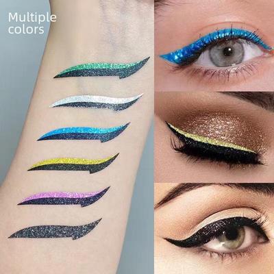 Self-Adhesive Eyelid and Eyelash Stickers for Stage and Party Makeup with Rhinestone Eyeliner - European & American Styles