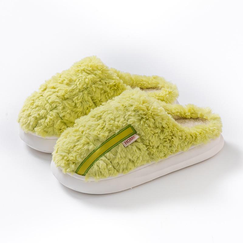 Pulled plush cotton mop autumn and winter leisure indoor home plush EVA sole thick sole warm cotton slippers