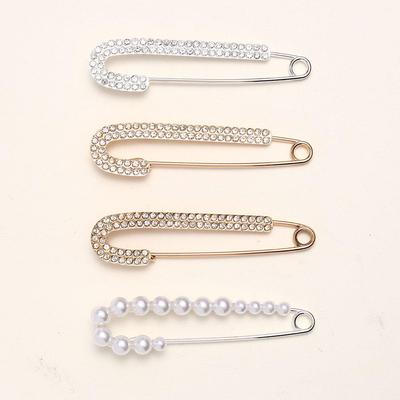 Exquisite Women's Rhinestone Pearl Brooch: Anti-Exposure, Waist-Shaping, Cardigan Accessory.