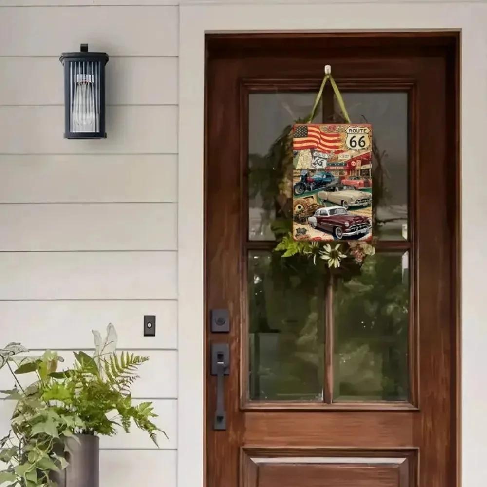 GarageRoadPro Garage & Man Cave Essential | Vintage Route 66 Metal Sign, Retro Road Trip Art, Multipurpose Iron Plaque Decor