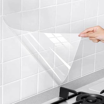 Ölbeständige Wandaufkleber Kunststoff Transparent Wasserdicht Hitzebeständig Selbstklebende Folie Wandtapeten Für Küche Heimdekoration