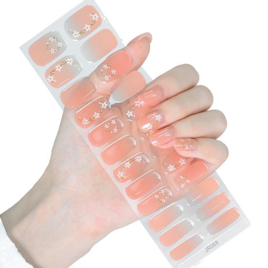 1 sada gelových nálepek na nehty pro křehké nehty Snadné odstranění Vodotěsné nálepky na nehty DIY obtisky na nehty s pilníkem Dřevěná tyčinka Vatový tampon