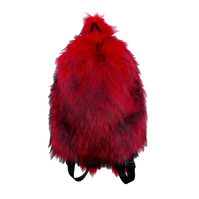 Women Fashion Faux Fur Backpack Cute Plush Travel Bag Stylish Fuzzy Daypack For Daily Use