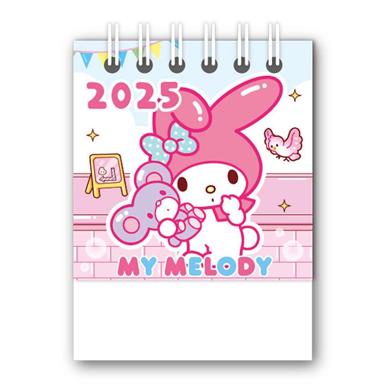 2025 Sanrio Mini Desk Calendar Kawaii Cartoon Desktop Calendar Plan Small Ornaments Decoration Ins Cute Girl Christmas Gift A1