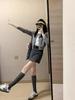 Women's Slim-Fit Gray Knitted Cardigan - Spring 2025 Petite Short Sweater Coat