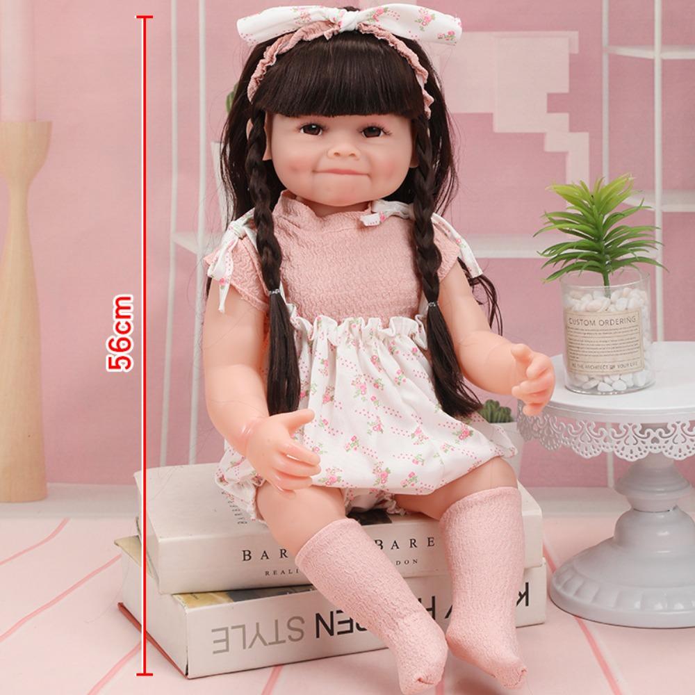 56Cm Reborn Simulation Barbie Gift Doll Baby Soft Gel Girl Toy Set Children's Doll