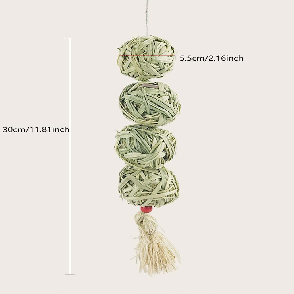 Natural Aquatic Grass Ball Small Animal Chew Toy for Rabbits Hamsters Chinchillas Corn Ear Molar Chew Toy for Pet Teeth Grinding
