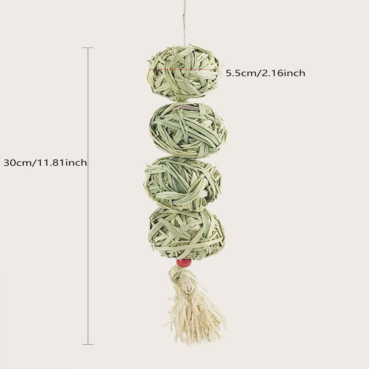 

Natural Aquatic Grass Ball Small Animal Chew Toy for Rabbits Hamsters Chinchillas Corn Ear Molar Chew Toy for Pet Teeth Grinding grass зелений колір