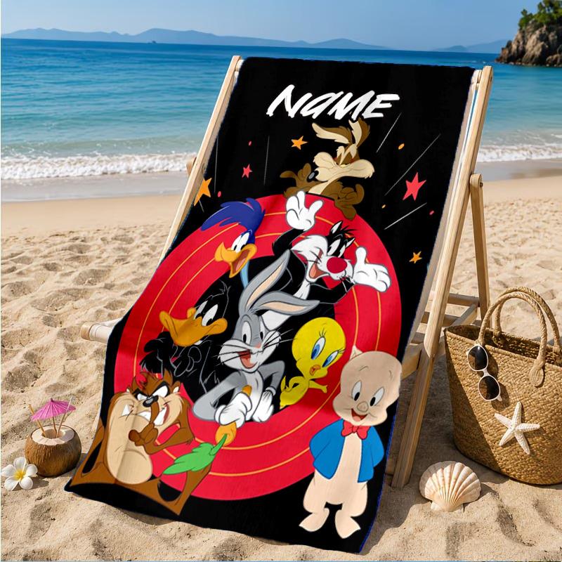 Custom Name Superhero Adventure Martian Beach Towel Microfiber Beach Towel, Lightweight and Quick-Dry, for Summer Travel, Swimming Pool Gift