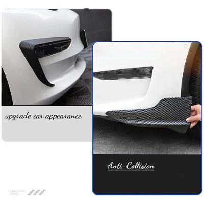 For Tesla Model Y Exterior Plastics Carbon Fiber Front Bumper Lip Corner Guard + Fog Light Surrounds Eyebrow Styling Mouldings