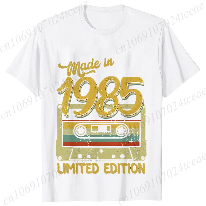 Fashion Birthday Gift for Men T-shirt Vintage Made in 1985 40th Birthday 40 Years Old Tops Summer Streetwear Short Sleeve Tees