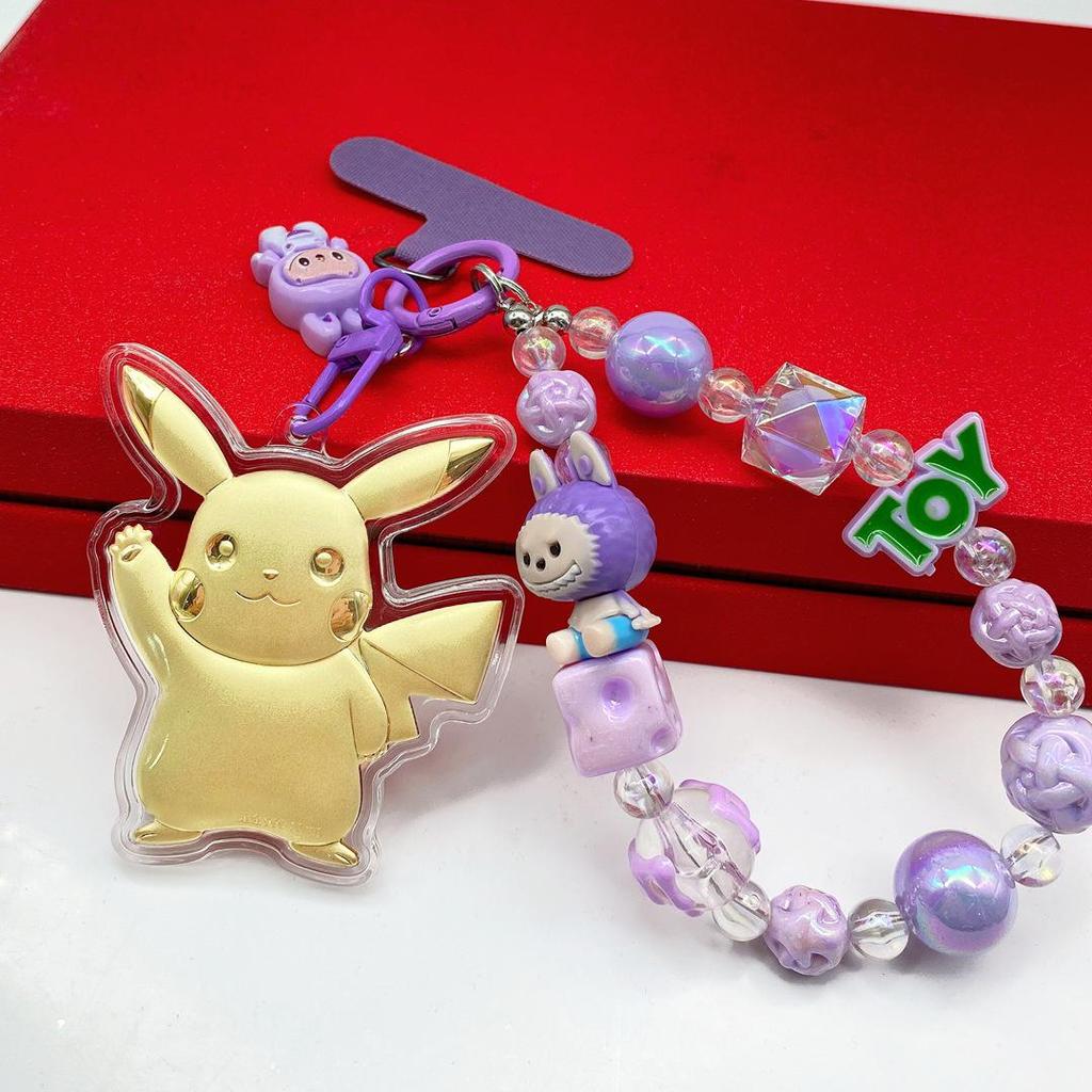 2026 Year of the Horse Wealth Charm Cute Gold Phone and Bag Lanyard with Cartoon Sticker Gift