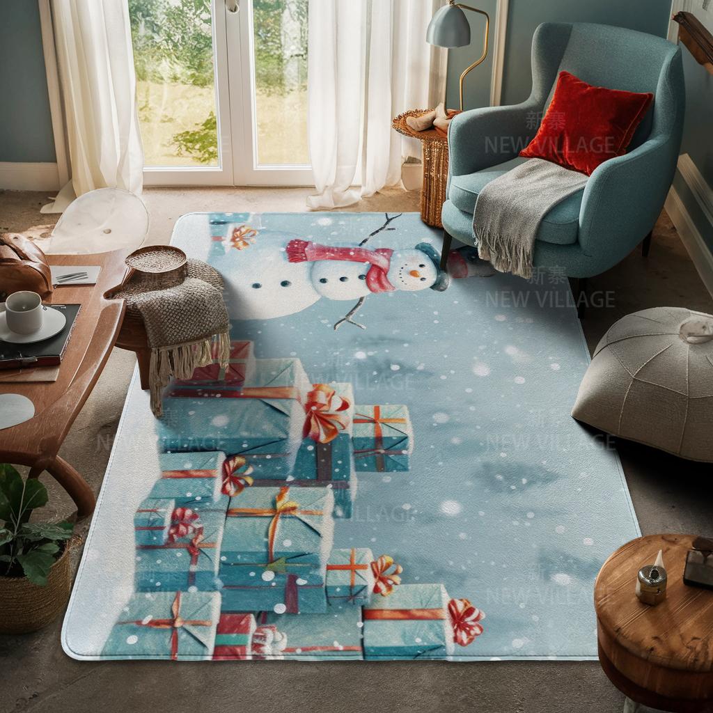 House Entrance Carpet Home Door Mat Living Room Bath Foot Bathroom Non-slip Water Absorption Rugs Bath Merry Christmas Winter