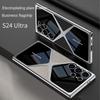 S25 S24 Ultra Electroplated Plain Leather  Phone Case for Samsung Galaxy S25 S24 S23 Ultra 5G PC+TPU Shockproof Protective Cover