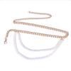 Meier Metal Chain Pearl Tassel Decorated Thin Waist Chain Fashioneasiest for Match Jewelry Belt