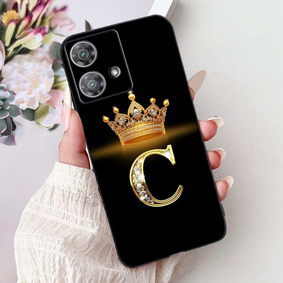 For Motorola Edge 40 Neo Case XT2307-1 Cute Crown Letters Cover Soft Silicone Phone Cases For Motorola Edge 40 Edge40 Neo Fundas