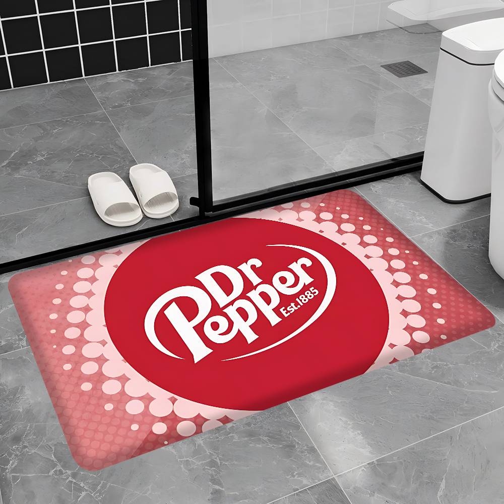 D-Dr Pepper Bathroom Mat Anti-slip Absorb Water Long Strip Cushion Bedroon Mat Welcome Doormat