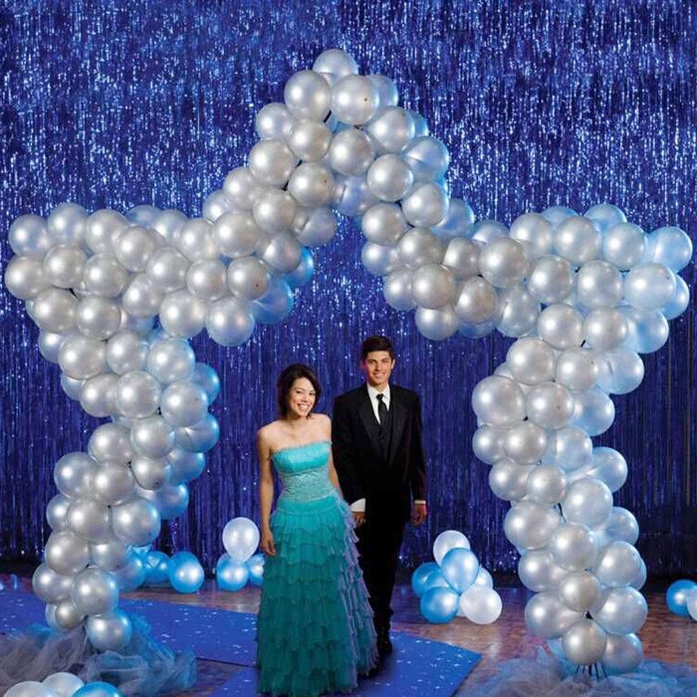 Tende Con Frange In Lamina Dorata Per Feste, Confezione Da 3 (1x3 M), Decorazione Per Sfondo E Cabina Fotografica