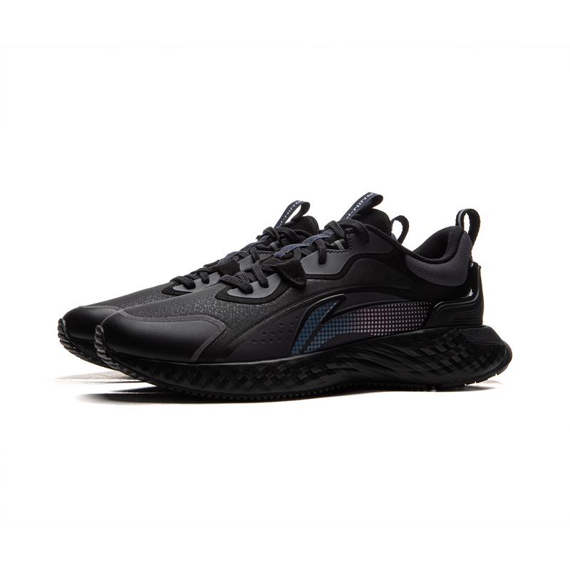 Li-Ning Fashionable Comfortable Versatile Non-Slip Wear-Resistant Breathable Low-Top Casual Shoes Men sneakers Black AGLU305-2
