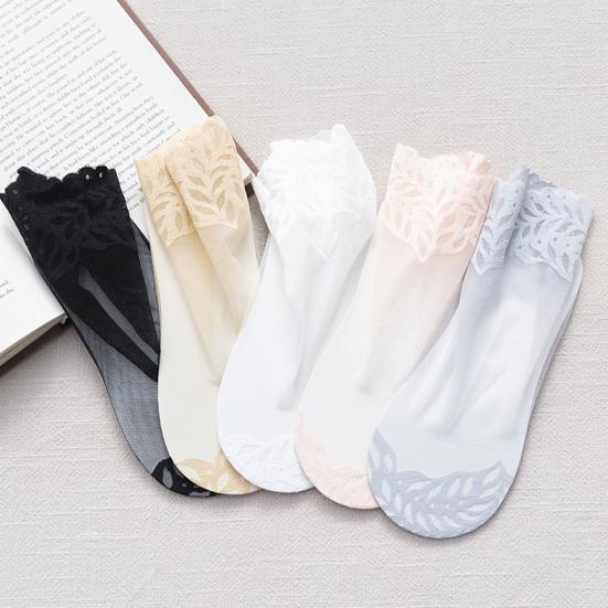 Sheer Socks Thin for Women Mid-tube Nylon Breathable Mesh See Through