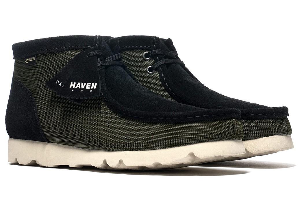 261454117075 HAVEN A Clarks Wallabee BT GORE-TEX Olive Combi (Men s) 9
