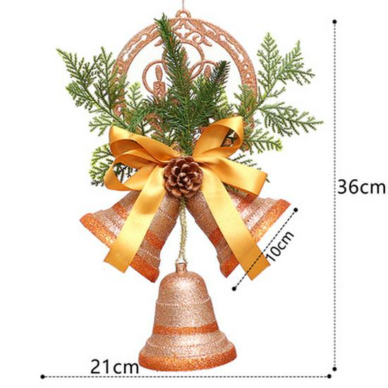Gold Christmas Bells & Silk Florals: European & American Style Tree Ornaments & Hanging Decor