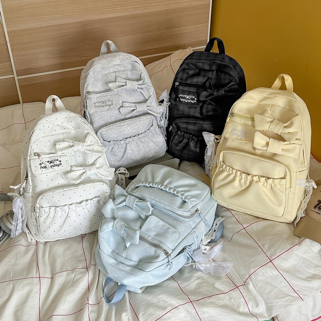 Schoolbag1011 new Korean ins schoolbag junior high school high school girls college students high value backpack bow backpack
