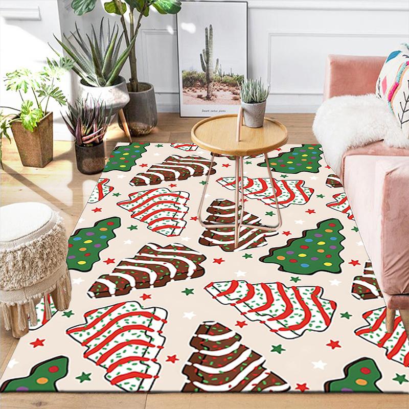 1Pc Christmas Tree Rug Office Carpet Indoor Outdoor Doormat Nonslip Soft And Comfortable Living Room Christmas Halloween Gift D91816
