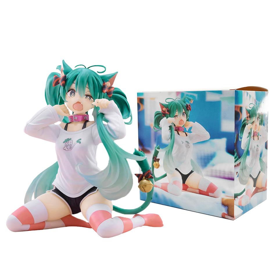 Hot Hatsune Miku Anime figure Pink dress Sakura Miku  Ver PVC model action toys Cherry pink  blossom collect decoration gift