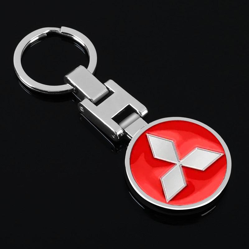 Car Keychain Car Emblem Gift With Key Ring Auto Accessories For Mitsubishi ASX Lancer Pajero Outlander L200 EVO Lancer EX