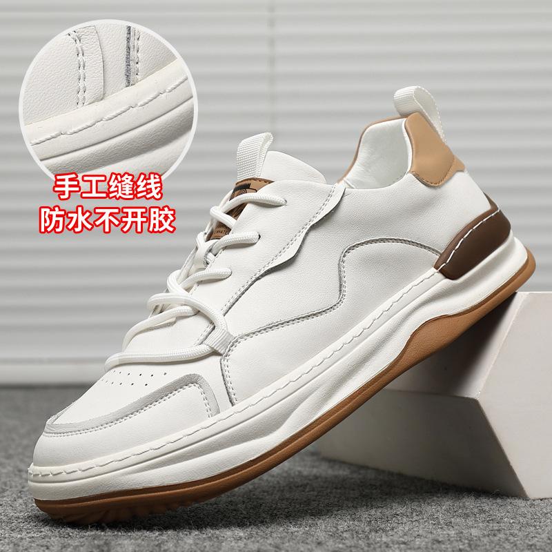 

Изготовленные вручную на заказ мужские повседневные туфли из натуральной коровьей кожи, кроссовки на шнуровке, удобные дышащие кроссовки для бега, роскошная дизайнерская обувь 44 белый
