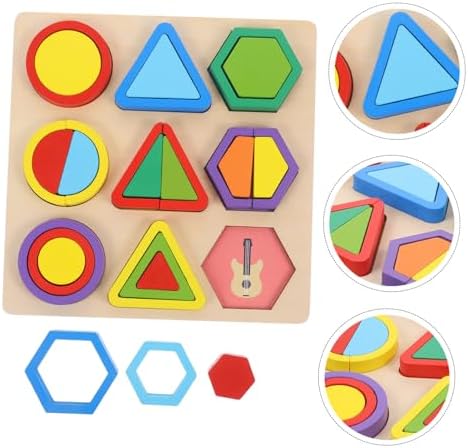 Toddmomy Wooden Geometric Shapes Puzzle for Toddlers, Educational Shape Color Learning Toy, Montessori Preschool Learning Puzzle for Boys Girls
