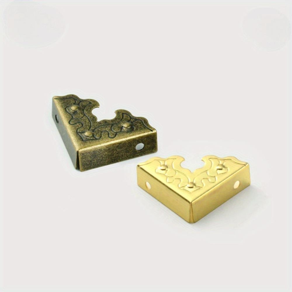20Pcs Antique Furniture Accessories Metal Corner Protector Metal Crafts Jewelry Box Edge Safety Guard Cover Wooden Box Decorative Corner Protector