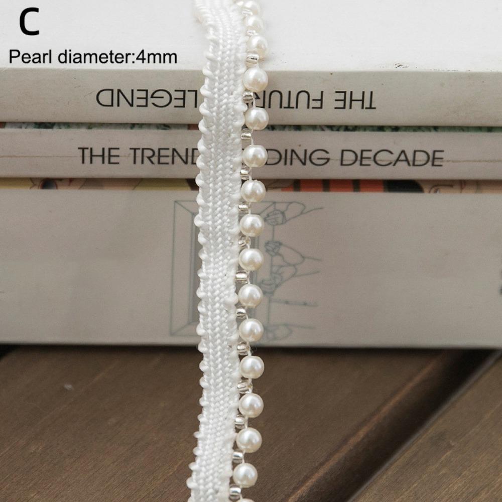 Beads Decoration Ribbon Edge Gold White Edge Trim Applique Trim Fabric Trim  Craft Projects