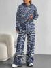 Dark Camouflage European And American Autumn And Winter Casual Long-Sleeved Suit Women'S Hooded Sweater And Trousers Two-Piece Set