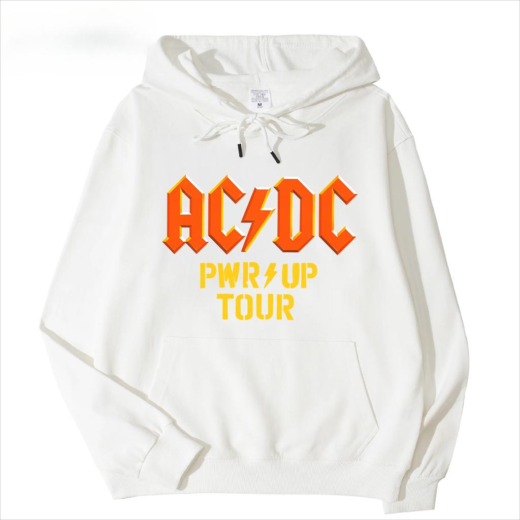 Autumn/Winter Rap Band AcDc Power Up Tour Fleece Warm Hoodie Loose Fashion Men and Women Hooded Long-sleeved Hoodie